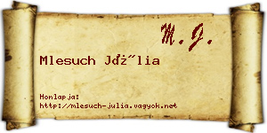 Mlesuch Júlia névjegykártya